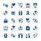Charity, sponsorship,donation and donor icon set in flat style. Vector symbols