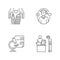 Charity support pixel perfect linear icons set