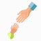 Charity symbol of helping hand vector icon template