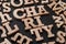 Charity, text words typography written with wooden letter on black background, life and business motivational inspirational