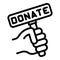 Charity trust icon, outline style