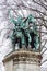 Charlemagne and His Guards monument situated next to the Notre Dame Cathedral