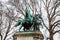 Charlemagne and His Guards monument situated next to the Notre Dame Cathedral