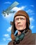 Charles Augustus Lindbergh cartoon portrait