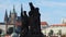 Charles Bridge - Karluv Most with its statuette and Old Town Tower. Lesser Town Bridge Tower and the tower of the Judith Bridge -