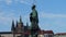 Charles Bridge - Karluv Most with its statuette and Old Town Tower. Lesser Town Bridge Tower and the tower of the Judith Bridge -