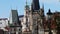 Charles Bridge - Karluv Most with its statuette and Old Town Tower. Lesser Town Bridge Tower and the tower of the Judith Bridge -