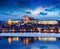 Charles Bridge and Prague Castle in twilight