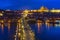 Charles Bridge, Prague Castle and Vltava river in Prague. Chech Republic