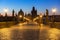 Charles bridge in Prague at dawn, Czech Republic