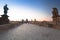 Charles bridge in Prague at dawn, Czech Republic