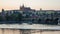 Charles Bridge side view evening time lapse