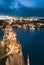 Charles Bridge and St.Vitus Cathedral, evening view