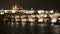 Charles Bridge (Stone Bridge, Prague Bridge) and St. Vitus Cathedral at night. Prague. Czech Republic