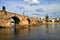 Charles Bridge at sunset, Prague