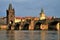 Charles Bridge at sunset, Prague