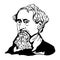 Charles Dickens.Vector portrait of Charles Dickens.