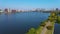 Charles River aerial view, Boston, Massachusetts MA, USA