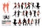 Charleston dance clipart collection. Set of jazz dancers isolated on white background