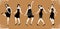 Charleston Party. Flat gatsby style set. Group of retro woman dancing charleston. Vintage style. retro silhouette dancer. 1920