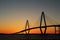 Charleston, South Carolina, May 7, 2017: the Arthur Ravenal Bridge crossing over the Cooper River at sunset