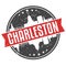 Charleston South Carolina Round Travel Stamp Icon Skyline City Design Seal Badge Illustration.