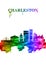 Charleston South Carolina skyline Portrait Rainbow