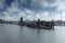 Charleston, South Carolina, United States, Novemner 2019, view  of the uss yorktown and the USS Clamagore submarine