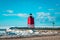 Charlevoix, MI /USA - March 3rd 2018:  Charlevoix Michigans lighhouse during the winter