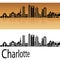 Charlotte skyline in orange