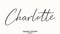 Charlotte Woman\\\'s Name. Typescript Handwritten Lettering Calligraphy Text