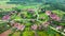 Charlottenburg, Romania - Aerial view circle village in Banat