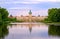 Charlottenburg royal palace in Berlin, Germany, view from lake t
