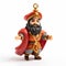 Charm: A Colorful Cartoon Mini Figure With A Witty Sultan-inspired Design