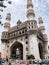 Charminar Hyderabad monument and mosque. The Charminar monument and mosque located in Hyderabad, Telangana. Charminar architecture