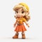 Charming 3d Adventure: The Orange Girl With Blonde Hair