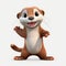 Charming 3d Animated Tawny Otter - Pixar-style Character Illustration