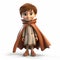 Charming 3d Animation Of A Brown Cloaked Boy In Raphael Lacoste Style