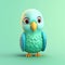 Charming 3d Budgerigar Emoji In Isometric Style With Soft Lighting And Colors