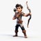 Charming 3d Cartoon Archer In Woodland - Digital Animation