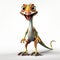 Charming 3d Cartoon Dinosaur With Open Mouth And Wide Eyes