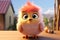 Charming 3D chick rendering showcases an irresistibly cute and adorable demeanor