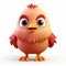 Charming 3d Clay Render Of A Cute Chicken Character