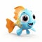 Charming 3d Clay Render Of Cute Fish With Big Eyes