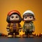 Charming 3d Figurines: Monkey And Susan - Zbrush Style Illustrations