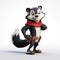 Charming 3d Imax Skunk Character: Rangercore Superhero Badger Cartoon