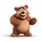 Charming 3d Pixar Bear: A Delightful Cartoon Character