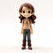 Charming 3d Printed Anime Girl Figurine With Dark Chestnut Hair