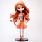 Charming 3d Printed Anime Girl Figurine With Salmon Hair