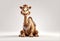 A charming 3D render of a baby camel on white background in the form of an cute adorable and lovable cartoon character